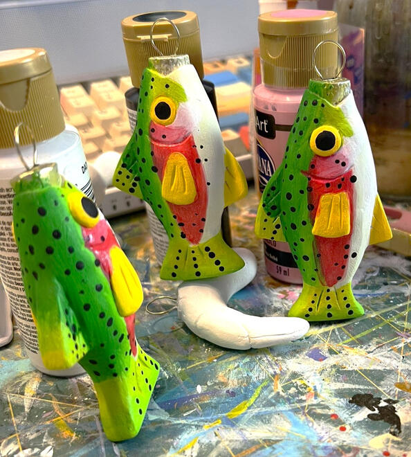 rainbow trout ornaments