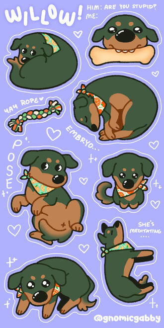 willow sticker sheet