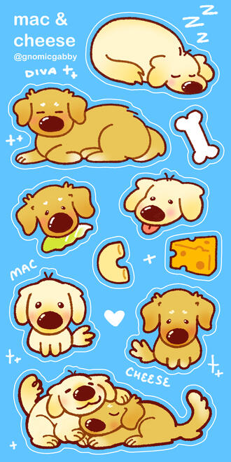 mac &amp; cheese sticker sheet