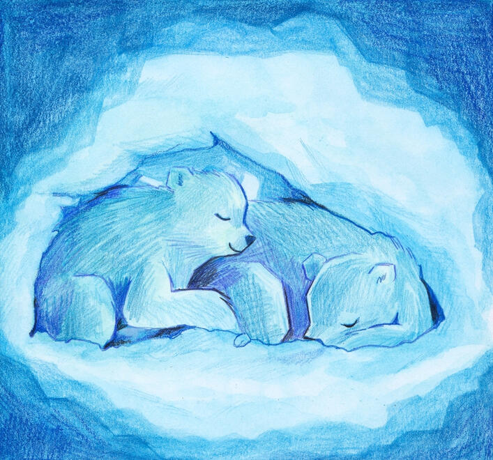 polar bear cubs painting