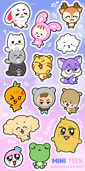 miniteen sticker sheet